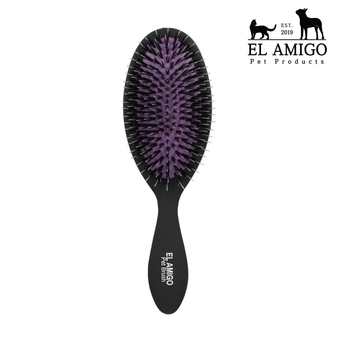 EL AMIGO(エルアミーゴ)】ミックスホッグ ブリッスルブラシ パープル EL AMIGO(エルアミーゴ)】ミックスホッグ ブリッスルブラシ パープル
